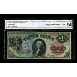 Fr. 18 $1 1869 Legal Tender CGA Choice Uncirculated 64. 