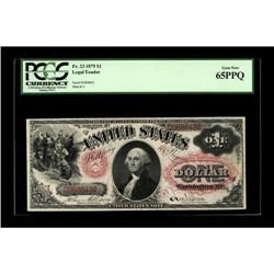 Fr. 23 $1 1875 Legal Tender PCGS Gem New 65PPQ. The las 
