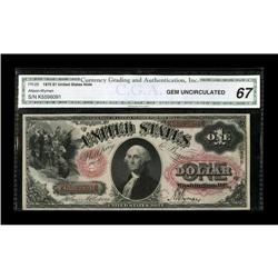 Fr. 26 $1 1875 Legal Tender CGA Gem Uncirculated 67. Th 