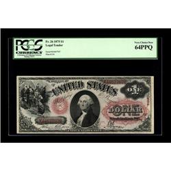 Fr. 26 $1 1875 Legal Tender PCGS Very Choice New 64PPQ. 