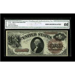 Fr. 28 $1 1880 Legal Tender CGA Gem Uncirculated 66. Th 