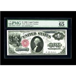 Fr. 34 $1 1880 Legal Tender PMG Gem Uncirculated 65. Th 