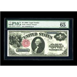 Fr. 35 $1 1880 Legal Tender PMG Gem Uncirculated 65. We 