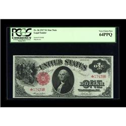 Fr. 36 $1 1917 Legal Tender Star Note PCGS Very Choice 