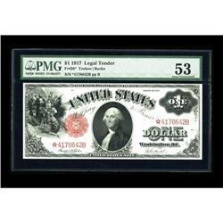 Fr. 36 $1 1917 Legal Tender Star Note PMG About Uncircu 