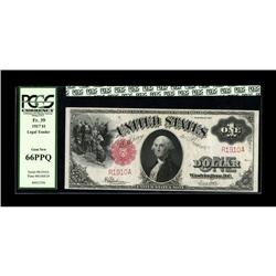 Fr. 39 $1 1917 Legal Tender PCGS Gem New 66PPQ. Four di 