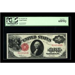 Fr. 39 $1 1917 Legal Tender PCGS Gem New 65PPQ. The thi 