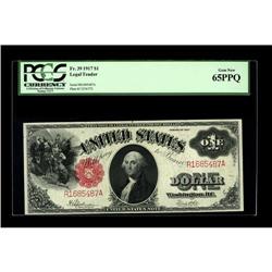 Fr. 39 $1 1917 Legal Tender PCGS Gem New 65PPQ. This is 