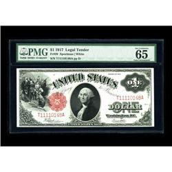 Fr. 39 $1 1917 Legal Tender PCGS Gem New 65PPQ. We are 