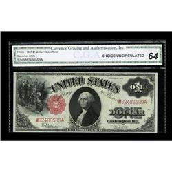 Fr. 39 $1 1917 Legal Tender CGA Choice Uncirculated 64. 