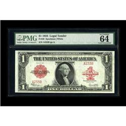 Fr. 40 $1 1923 Legal Tender PMG Choice Uncirculated 64. 