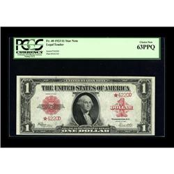 Fr. 40 $1 1923 Legal Tender Star Note PCGS Choice New 6 