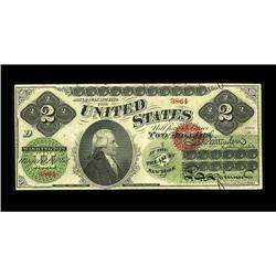 Fr. 41 $2 1862 Legal Tender Very Fine. This Two appears 