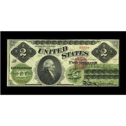 Fr. 41 $2 1862 Legal Tender Very Fine. Some minor hinge 