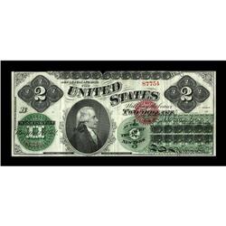 Fr. 41 $2 1862 Legal Tender Very Fine. Bold colors deco 
