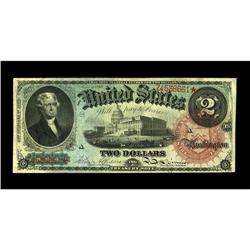 Fr. 42 $2 1869 Legal Tender Fine-Very Fine. This Rainbo 