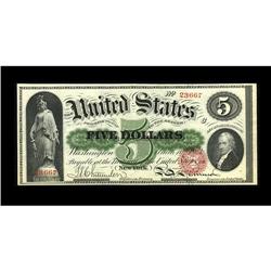 Fr. 63b $5 1863 Legal Tender Extremely Fine-About New. 