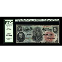 Fr. 64 $5 1869 Legal Tender PCGS Gem New 65PPQ. Two oth 