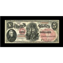 Fr. 66 $5 1875 Legal Tender Choice About New. A hint of 