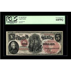 Fr. 68 $5 1875 Legal Tender PCGS Very Choice New 64PPQ. 