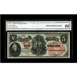 Fr. 69 $5 1878 Legal Tender CGA Gem Uncirculated 66. Th 
