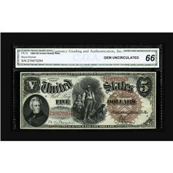Fr. 72 $5 1880 Legal Tender CGA Gem Uncirculated 66. Su 