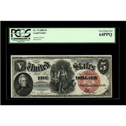 Fr. 73 $5 1880 Legal Tender PCGS Very Choice New 64PPQ. 