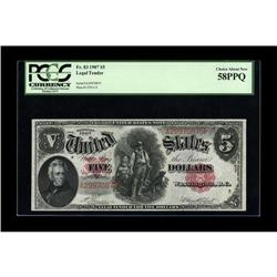 Fr. 83 $5 1907 Legal Tender PCGS Choice About New 58PPQ 