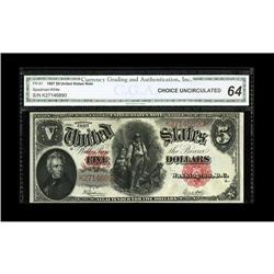 Fr. 91 $5 1907 Legal Tender CGA Choice Uncirculated 64. 