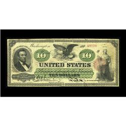 Fr. 93 $10 1862 Legal Tender Fine. This is an evenly ci 