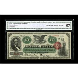Fr. 95b $10 1863 Legal Tender CGA Gem Uncirculated 67. 