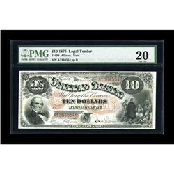 Fr. 98 $10 1875 Legal Tender PMG Very Fine 20. Right ar 