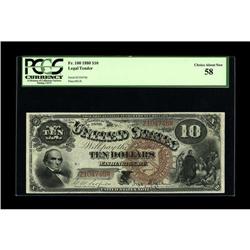 Fr. 100 $10 1880 Legal Tender PCGS Choice About New 58. 