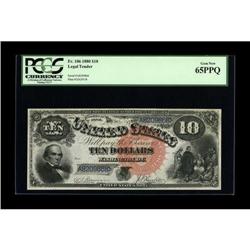 Fr. 106 $10 1880 Legal Tender PCGS Gem New 65PPQ. A ver 