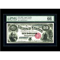Fr. 110 $10 1880 Legal Tender PMG Gem Uncirculated 66 E 