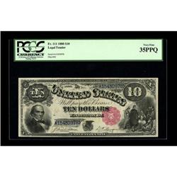 Fr. 111 $10 1880 Legal Tender PCGS Very Fine 35PPQ. Per 