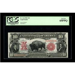 Fr. 114 $10 1901 Legal Tender PCGS Gem New 65PPQ. From 