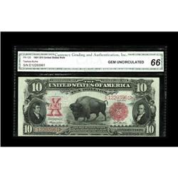 Fr. 120 $10 1901 Legal Tender CGA Gem Uncirculated 66. 