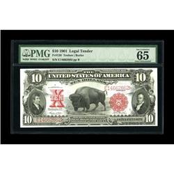 Fr. 120 $10 1901 Legal Tender PMG Gem Uncirculated 65. 