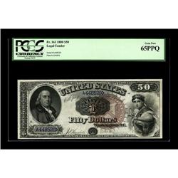 Fr. 161 $50 1880 Legal Tender PCGS Gem New 65PPQ. This 