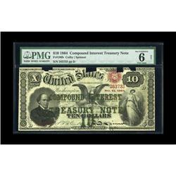 Fr. 190b $10 1864 Compound Interest Treasury Note PMG V 