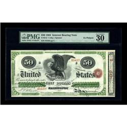 Fr. 212 $50 1864 Interest Bearing Note PMG Very Fine 30 