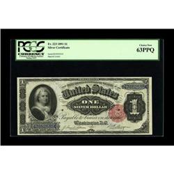 Fr. 223 $1 1891 Silver Certificate PCGS Choice New 63PP 