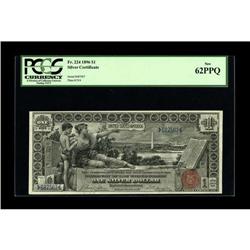 Fr. 224 $1 1896 Silver Certificate PCGS New 62PPQ. The 