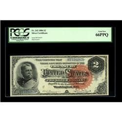 Fr. 242 $2 1886 Silver Certificate PCGS Gem New 66PPQ. 