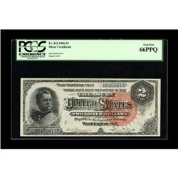 Fr. 242 $2 1886 Silver Certificate PCGS Gem New 66PPQ. 