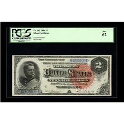 Fr. 242 $2 1886 Silver Certificate PCGS New 62. A beaut 