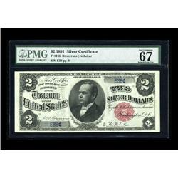Fr. 245 $2 1891 Silver Certificate PMG Superb Gem Unc 6 
