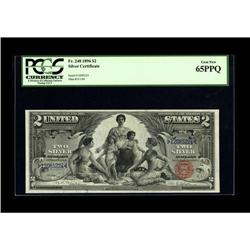 Fr. 248 $2 1896 Silver Certificate PCGS Gem New 65PPQ. 
