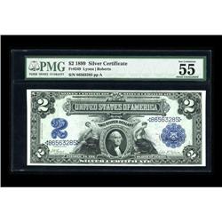 Fr. 249 $2 1899 Silver Certificate PMG About Unc 55EPQ 